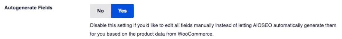 Autogenerate Fields toggle button