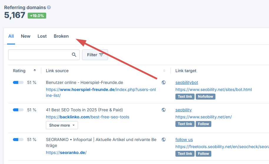 Broken backlinks