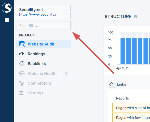 Find URL field