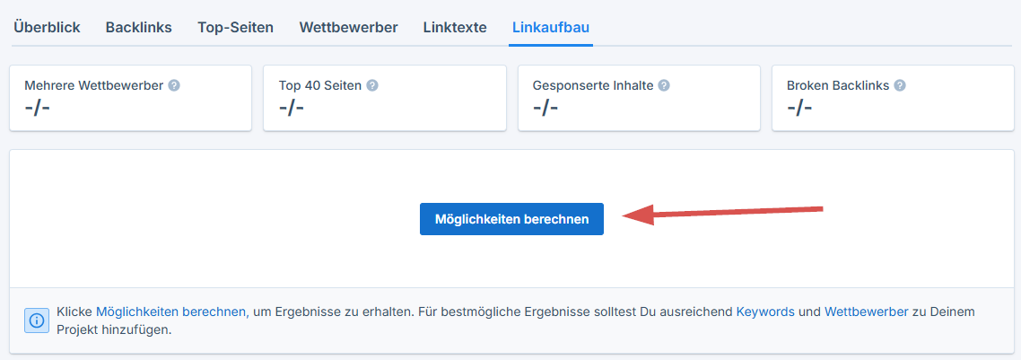 Klicke auf den Button Möglichkeiten berechnen