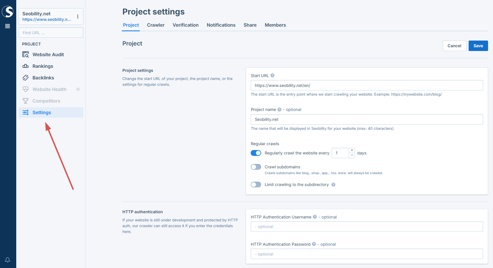 Project Settings