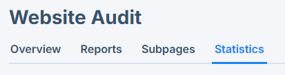 Statistics tab