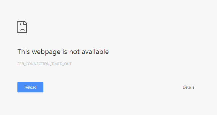 Browser displays a warning that webpage is not available